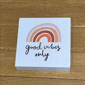 Good Vibes Only Wall Art with Rainbow Design